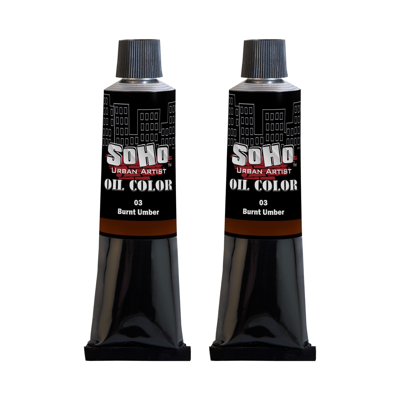 SoHo Urban Artist Oil Paint - 2 Pack, Burnt Umber 2 Pack - 170 ml Tube - Best Valued Oil Colors for Painting with Excellent Pigment Load